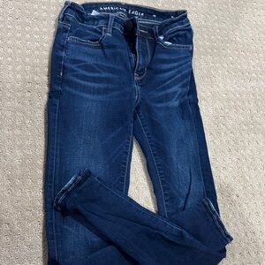 American Eagle Outfitters Women's Dark Blue Skinny Jeans